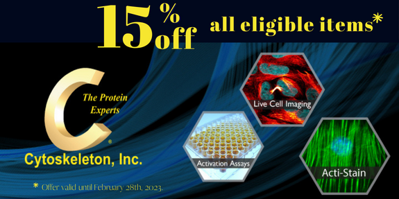 Popular CYTOSKELETON Research Tools: Get 15% off all eligible items.