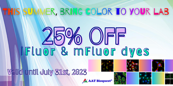 TAKE ADVANTAGE OF OUR 25% DISCOUNT ON AAT BIOQUEST DYES!